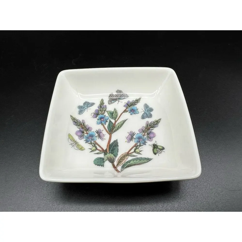 Portmeirion Botanic Garden 3” Square Trinket Dish Dipping Sauce Bowl